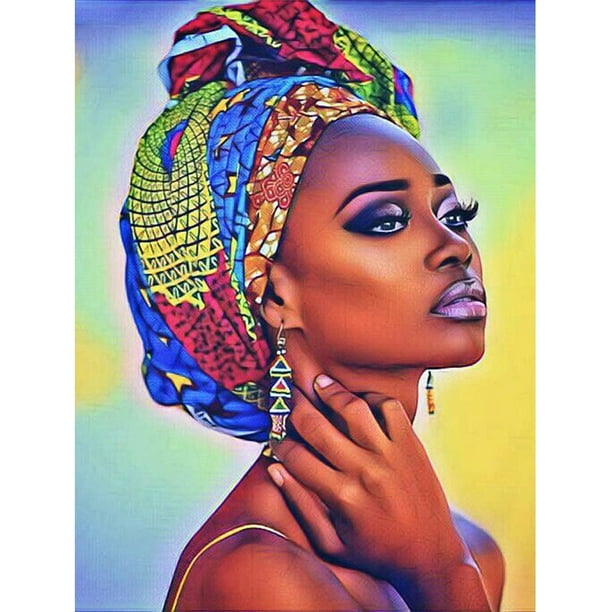 Lovely African Woman 5D Full Drill Diamond Painting DIY Cross Stitch Embroidery